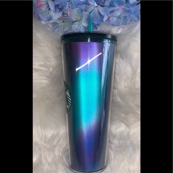 Starbucks 2021 Limited Release Ombre Blue Iridescent Tumbler Cold Cup Venti 24oz - Picture 12 of 15